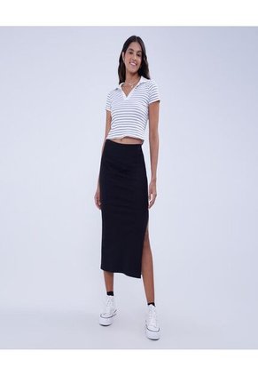 Falda Para Mujer Medio Color Negro Marca Ostu #40140145