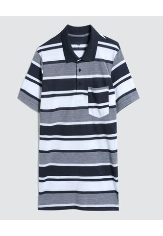 Polo Para Hombre Cuello Tejido Con Bolsillo Color Azul  Marca Ostu #60110634 Ostu