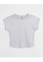 Camiseta Manga Corta Con Textura  Infantil Niña Gris Ostu de Ostu