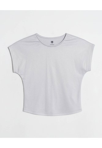 Camiseta Manga Corta Con Textura  Infantil Niña Gris Ostu Ostu