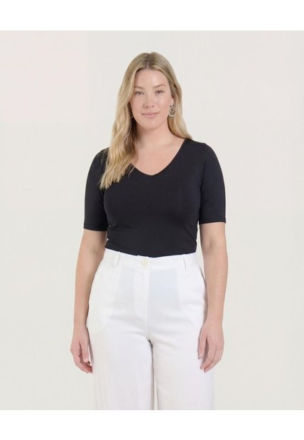 Body  Para Mujer Manga 3/4 Color Negro Marca Ostu #40200216