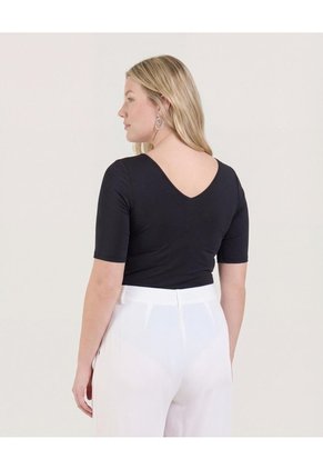 Body  Para Mujer Manga 3/4 Color Negro Marca Ostu #40200216
