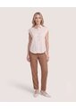 Camisa Manga Corta  Para Mujer Beige Ostu de Ostu