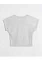 Camiseta Manga Corta Con Textura  Infantil Niña Gris Ostu de Ostu