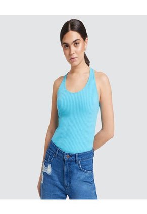 Camiseta Para Mujer Manga Sisa Color Azul  Marca Ostu #40091511