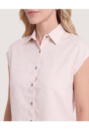 Camisa Manga Corta Para Mujer Beige Ostu