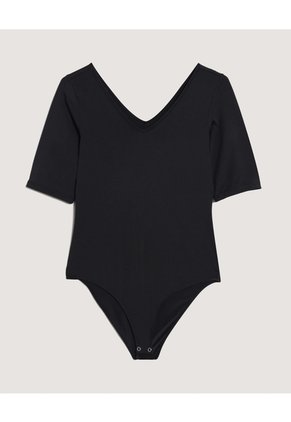 Body  Para Mujer Manga 3/4 Color Negro Marca Ostu #40200216