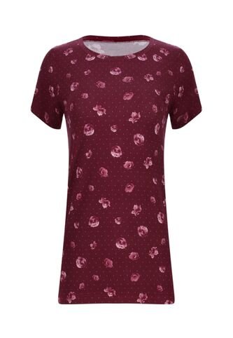 Camiseta Para Mujer Manga Corta Color Vino Marca Ostu #40090794 Ostu