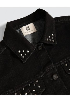 Chaqueta Para Niña Trucker Color Negro Marca Ostu #90080041