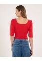 Blusa Mujer Ostu M/C Rojo Algodón 40120674-3490 de Ostu