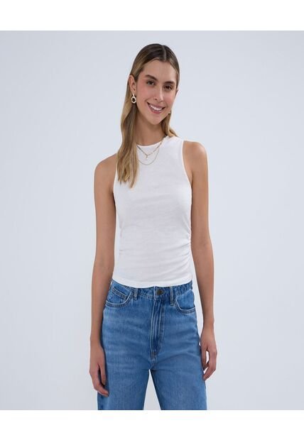 Camiseta Para Mujer Manga Sisa Color Crema Marca Ostu #40092257