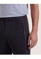 Pantalón Con Lineas En Contraste  Para Hombre Negro Ostu de Ostu