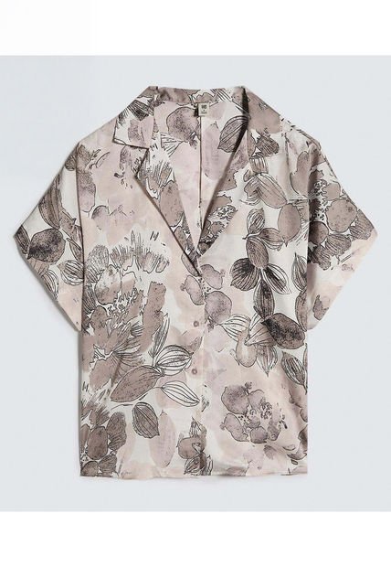 Camisa Para Mujer Manga Corta Color Gris  Marca Ostu #40010274
