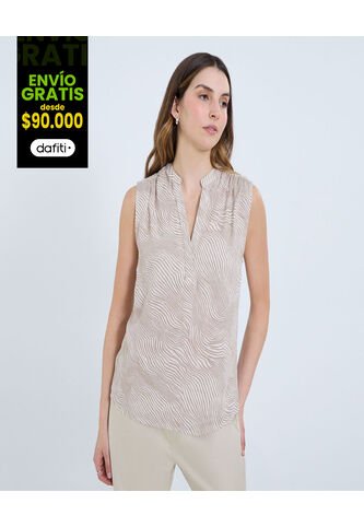 Blusa Para Mujer Manga Sisa Color Beige Marca Ostu #40121149 Ostu