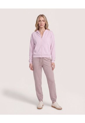 Hoodie Unicolor  Para Mujer Lila Ostu