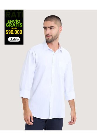 Camisa Para Hombre Manga Larga Con Bolsillo Cuello Casual M Color Crudo Marca Ostu #60010795 Ostu