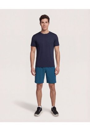 Camiseta  Para Hombre Manga Corta Cuello Redondo Color Azul Marca Ostu #60091855