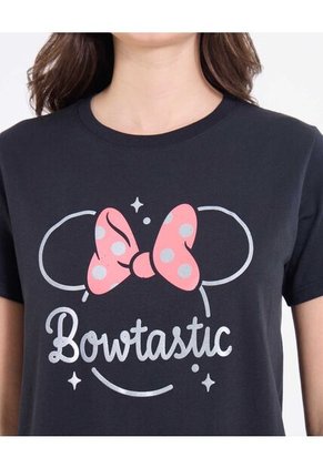 Camiseta  Para Mujer Manga Corta Cuello Redondo Color Negro Marca Ostu #40092745