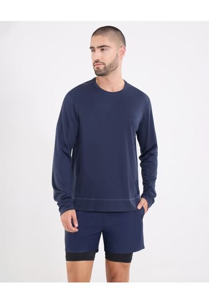 Camiseta  Para Hombre Manga Larga Cuello Redondo Color Azul Marca Ostu #60091860