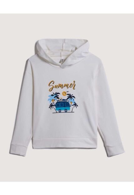 Buzo Para Niño Hoodie Color Blanco Marca Ostu #80060128