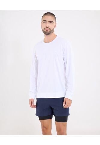 Camiseta  Para Hombre Manga Larga Cuello Redondo Color Blanco Marca Ostu #60091859 Ostu