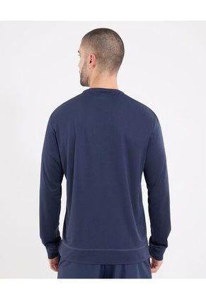 Camiseta  Para Hombre Manga Larga Cuello Redondo Color Azul Marca Ostu #60091860