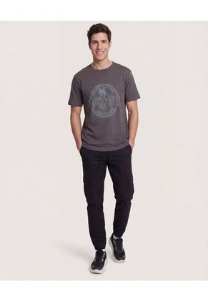 Camiseta  Para Hombre Manga Corta Cuello Redondo Color Gris Marca Ostu #60091773