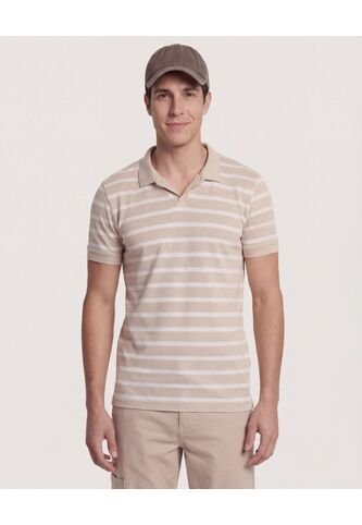 Polo  Para Hombre Cuello Tejido Sin Bolsillo Color Avena Marca Ostu #60110853 Ostu