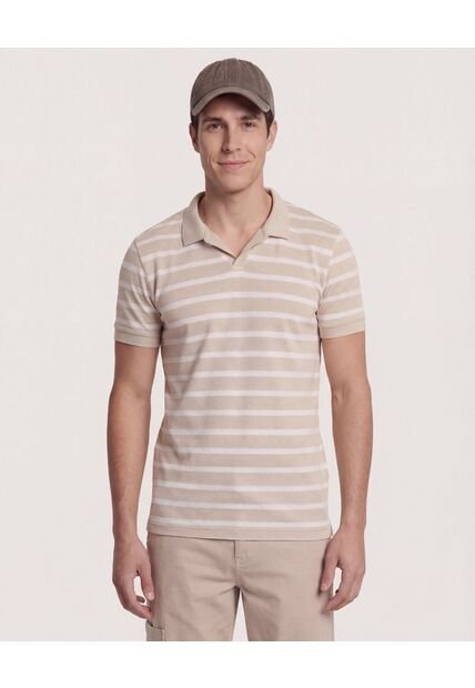 Polo  Para Hombre Cuello Tejido Sin Bolsillo Color Avena Marca Ostu #60110853