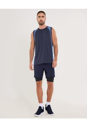 Camiseta  Para Hombre Manga Sisa Cuello Redondo Color Azul Marca Ostu #60091736