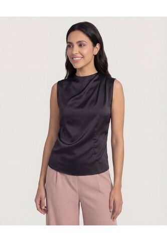 Blusa  Para Mujer Manga Sisa Color Negro Marca Ostu #40121241 Ostu