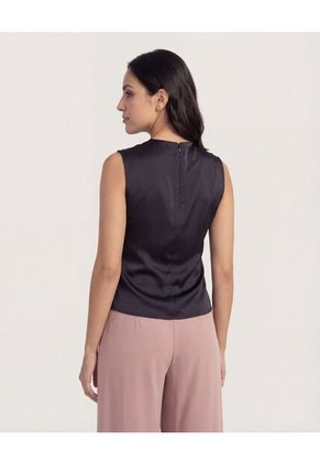 Blusa  Para Mujer Manga Sisa Color Negro Marca Ostu #40121241