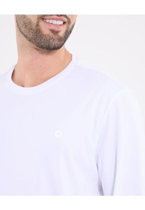Camiseta  Para Hombre Manga Larga Cuello Redondo Color Blanco Marca Ostu #60091859