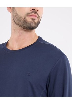 Camiseta  Para Hombre Manga Larga Cuello Redondo Color Azul Marca Ostu #60091860