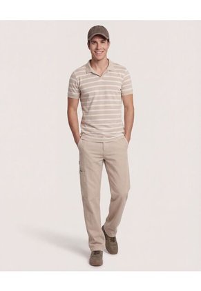 Polo Para Hombre Cuello Tejido Sin Bolsillo Color Avena Marca Ostu #60110853