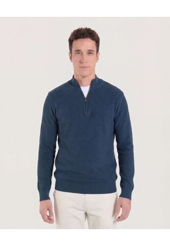 Saco Para Hombre Cuello Alto O Cuello Tortuga Color Azul  Marca Ostu #60330037 Ostu