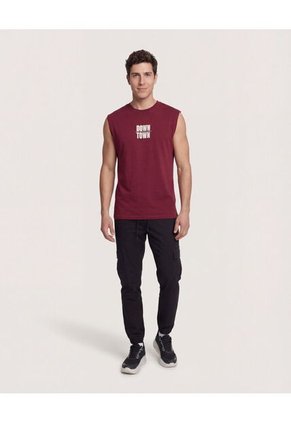 Camiseta  Para Hombre Manga Corta Cuello Redondo Color Vino Marca Ostu #60091952