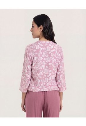 Blusa  Para Mujer Manga 3/4 Color Morado Marca Ostu #40121230