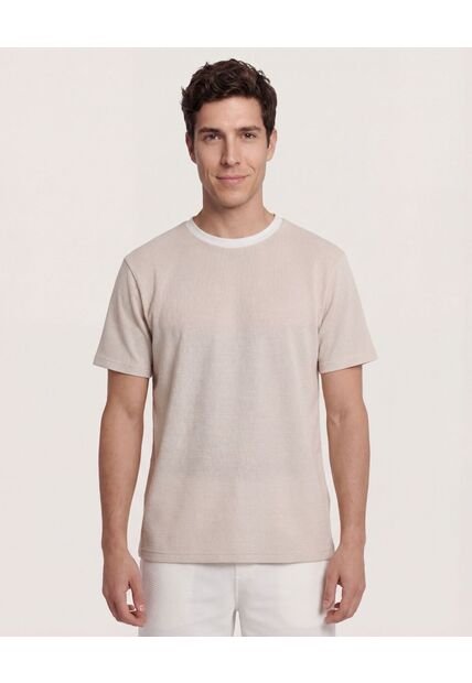 Camiseta  Para Hombre Manga Corta Cuello Redondo Color Crema Marca Ostu #60091957