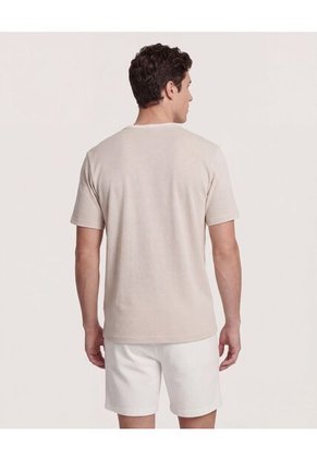 Camiseta  Para Hombre Manga Corta Cuello Redondo Color Crema Marca Ostu #60091957