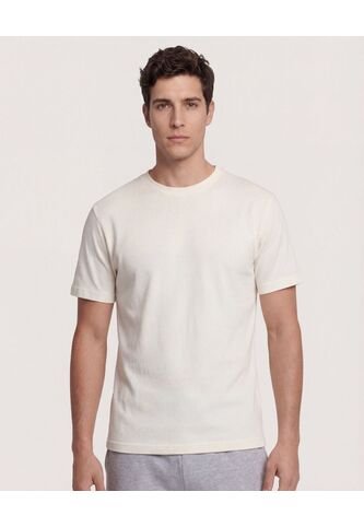 Camiseta  Para Hombre Manga Corta Cuello Redondo Color Crema Marca Ostu #60091909 Ostu