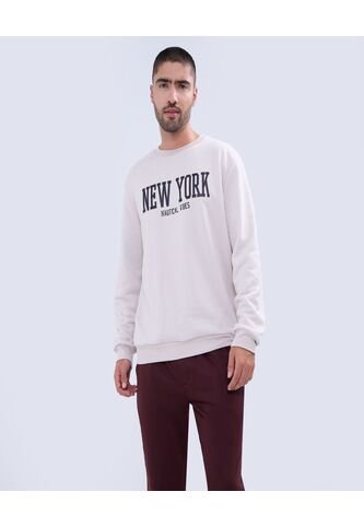 Buzo Para Hombre Cuello Redondo Color Beige Marca Ostu #60060431 Ostu