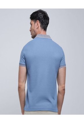 Polo Para Hombre Cuello Tejido Sin Bolsillo Color Azul  Marca Ostu #60110650