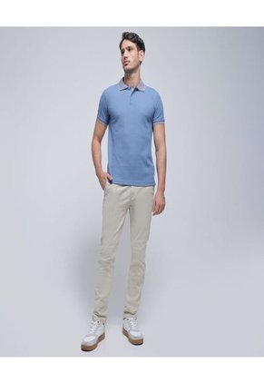 Polo Para Hombre Cuello Tejido Sin Bolsillo Color Azul  Marca Ostu #60110650