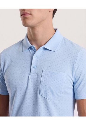 Polo Para Hombre Cuello Tejido Con Bolsillo Color Azul Marca Ostu #60110874