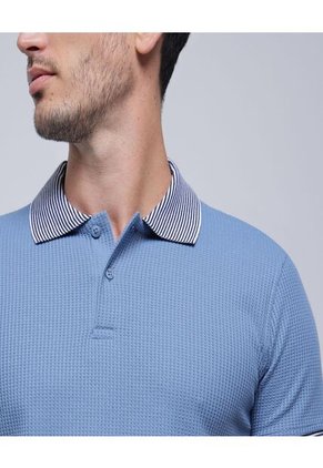 Polo Para Hombre Cuello Tejido Sin Bolsillo Color Azul  Marca Ostu #60110650