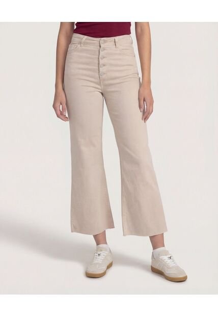 Jean Para Mujer Crop Flare Color Beige Marca Ostu #40160467