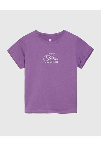 Camiseta Para Niña Manga Corta Color Morado Marca Ostu #90090245 Ostu
