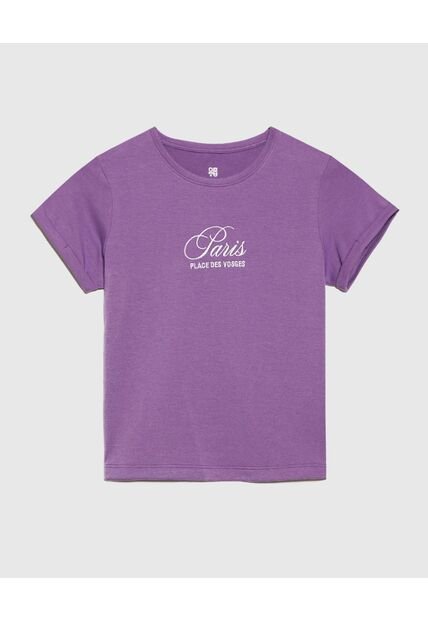 Camiseta Para Niña Manga Corta Color Morado Marca Ostu #90090245