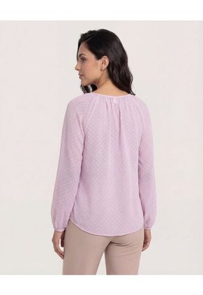 Blusa  Para Mujer Manga Larga Color Rosa Marca Ostu #40121245
